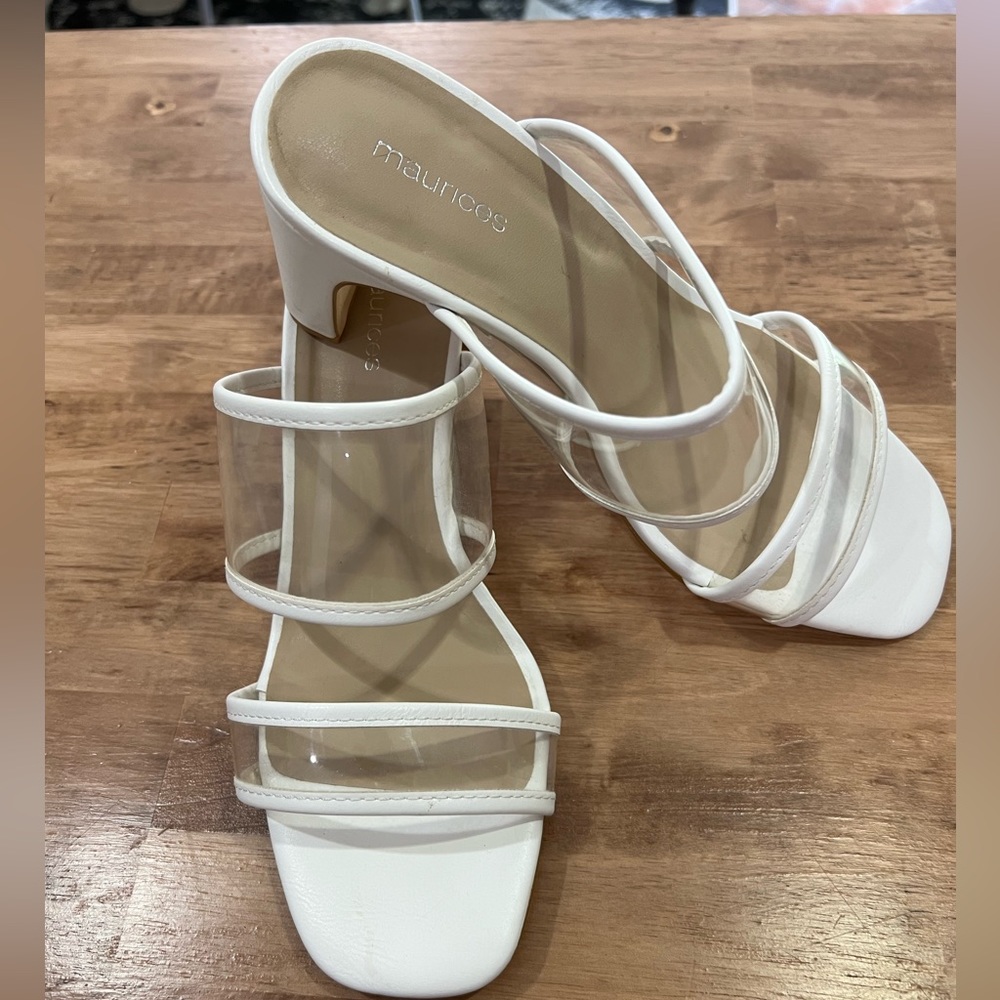 Maurices Clear & White Heels